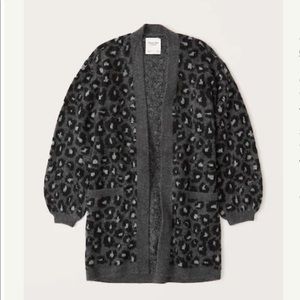 Abercrombie & Fitch Puff Sleeve Long Cardigan